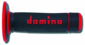 GRIPY DOMINO "OFF ROAD/CROSS" - BARVA ČERNÁ/ČERVENÁ