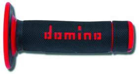 GRIPY DOMINO "OFF ROAD/CROSS" - BARVA ČERNÁ/ČERVENÁ