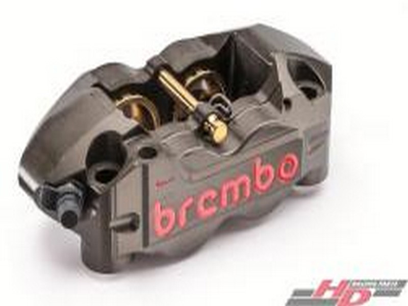 Levý monobloc radiální brzdič, CNC P4 32/36, 2 destičky (bez brzd.