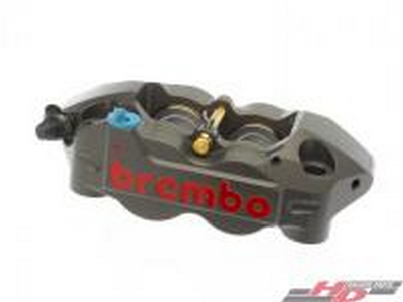 Levý monobloc radiální brzdič, CNC P4 32/36, 2 destičky (bez brzd.